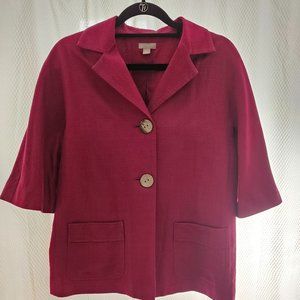 JJill burgundy cropped blazer